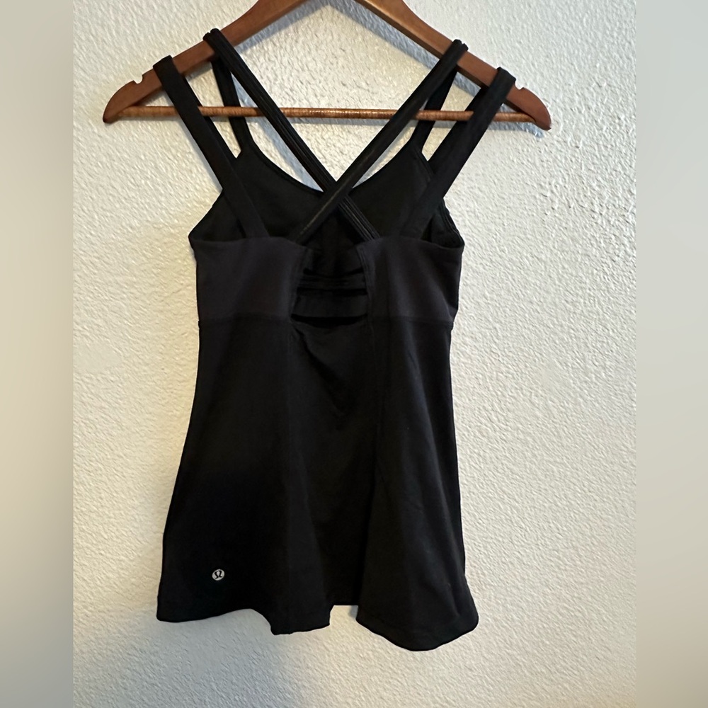 Lululemon Black Double Strap Tank Top Size 4 - Picture 2 of 8